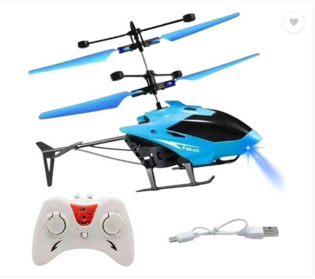 Remote control Helicopter toy with dual mode lighting & charging cable for kids (Multicolor)