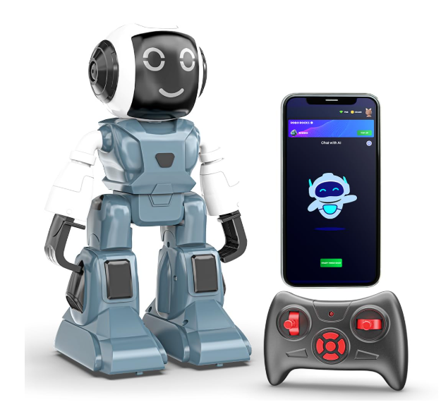 Moonwalker | Smart Interactive Robot Toy for Kids | USB Rechargeable Type-C | AR Games & In-Built Bluetooth Speaker | Remote & App Controlled | Gift for Boys & Girls 2+ Years (Grey)