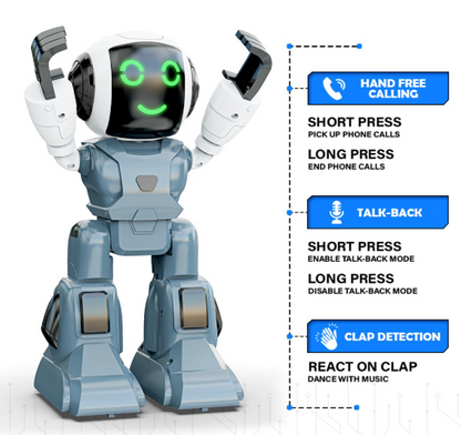 Moonwalker | Smart Interactive Robot Toy for Kids | USB Rechargeable Type-C | AR Games & In-Built Bluetooth Speaker | Remote & App Controlled | Gift for Boys & Girls 2+ Years (Grey)