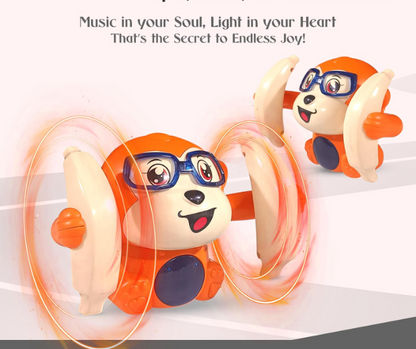 Dancing Monkey Toy for Kids | Tumbling, Rolling & Spinning Toy with Bright LED Lights, Sound Effects | Voice Activation with Motion Sensor | Interactive Play for Toddlers & Kids - Orange